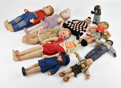 Lot 2373 - A collection of vintage celluloid and cloth...
