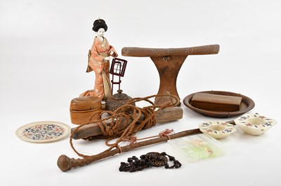Lot 1107 - A mid century Japanese doll, various...