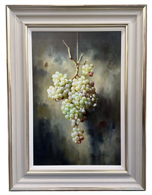 Lot 227 - J M REYES; oil on board, 'Racimo de Uvas...