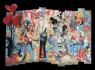 Lot 205 - URI DUSHY; an original mixed media on...
