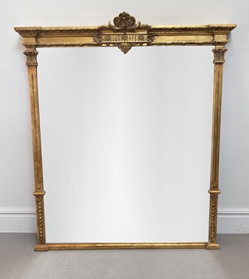 Lot 2080 - A 19th century style gilt framed overmantel...
