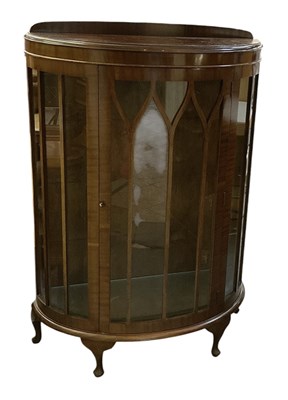 Lot 113 - A 1930s mahogany veneered demi-lune display...