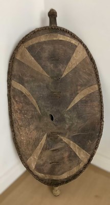 Lot 1 - A (Lou) African Warrior animal hide shield,...