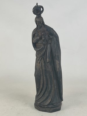 Lot 16 - A 19th century carved hardwood Madonna and...