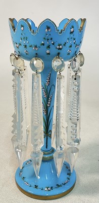 Lot 389 - A Victorian lustre, height 35.5cm, some drops...