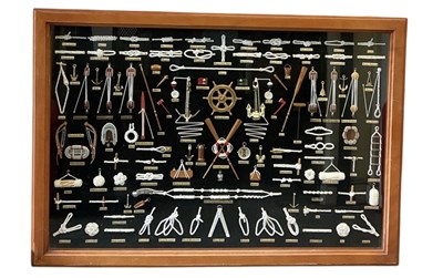 Lot 473 - A modern framed maritime knot board, with an...