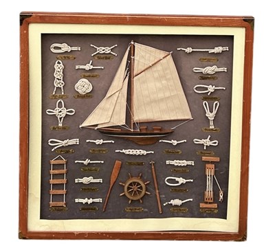 Lot 474 - A modern framed maritime knot board, with an...