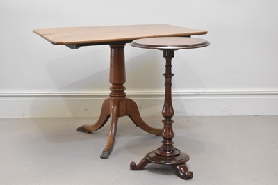 Lot 196 - A Victorian tilt top tripod table with square...