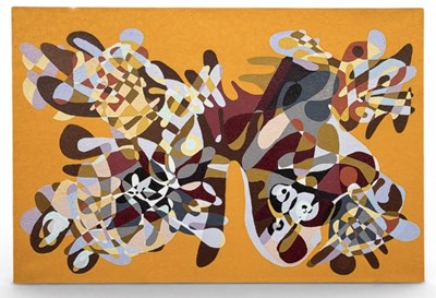 Lot 329 - UNATTRIBUTED; a large modern abstract oil on...