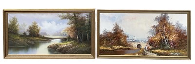 Lot 332 - JENKINS; a modern oil on canvas, rural scene...