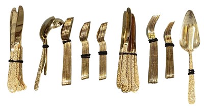 Lot 1085 - A part eight setting Japanese gilt metal...