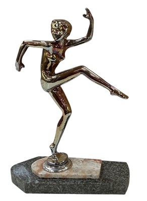 Lot 764 - A reproduction Art Deco style chromed figure...