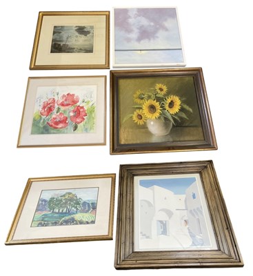 Lot 274 - Six assorted modern pictures and prints,...
