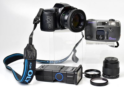Lot 564 - An Olympus OM101 Power Focus 35mm film camera,...