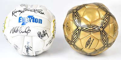 Lot 655 - Two footballs from Everton FC, including one...