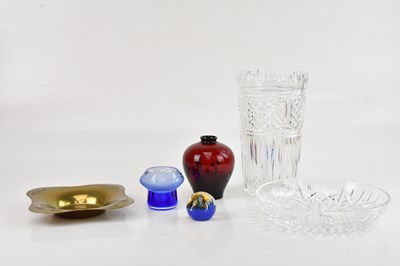 Lot 1424 - WATERFORD CRYSTAL; a cut glass vase, height...