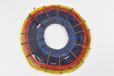 Lot 1134 - An early Maasai beaded collar necklace,...