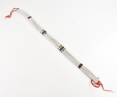 Lot 1157 - A late 19th century three row beaded Zulu belt,...