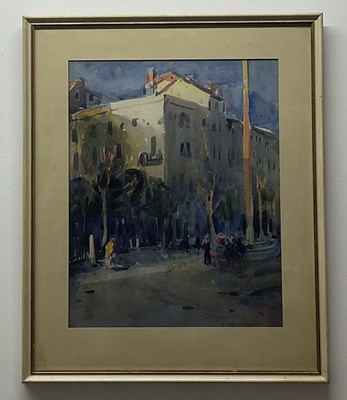 Lot 410 - ARTHUR KNIGHTON-HAMMOND; watercolour, 'Street...