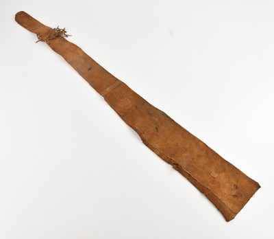 Lot 1162 - A Native American leather rifle bag, decorated...
