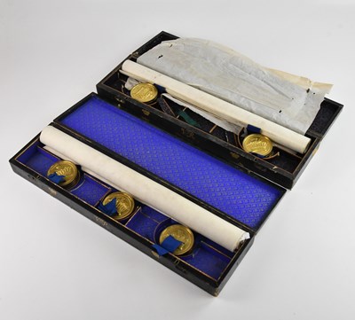Lot 501 - A 19th century vellum grant of arms signed by...
