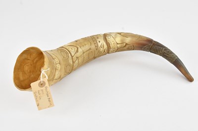 Lot 1114 - A Canadian, possibly Tlingit, carved decorated...