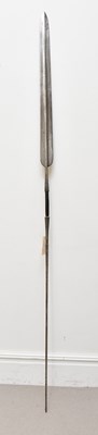 Lot 1128 - A Maasai wide bladed spear, possibly for a...