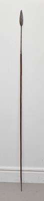 Lot 1163 - A Maasai spear, length 235cm.