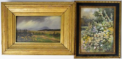 Lot 574 - UNATTRIBUTED; oil on board, rural scene with...