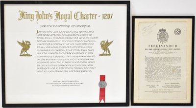 Lot 619 - A reproduced charter 'King John's Royal...