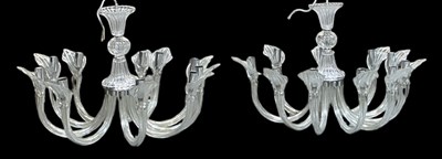 Lot 139 - IRIS CRISTAL; a pair of modern ten branch cut...