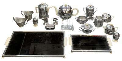 Lot 1077 - A quantity of mid century stainless steel...
