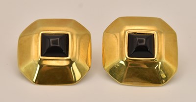 Lot 1438 - A pair of stylish 1950s/60s 18ct yellow gold...