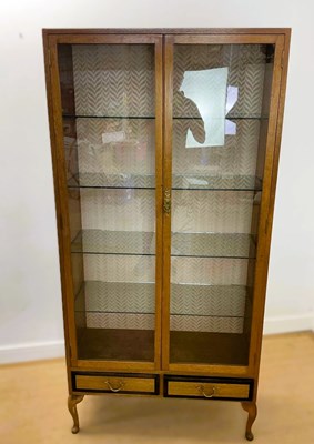 Lot 827 - A mahogany display cabinet, with four glass...