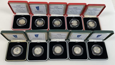Lot 554 - ROYAL MINT; a collection of ten silver proof...