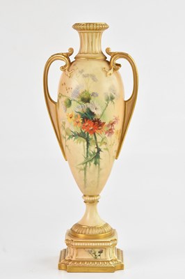 Lot 1278 - ROYAL WORCESTER; a large twin handled hand...