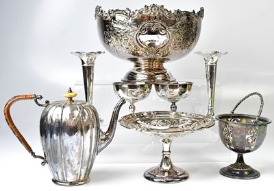 Lot 677 - A mixed lot of silver-plated ware, to include...