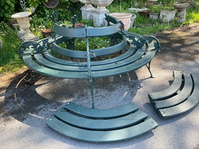 Lot 2145 - A cast iron and wood garden circular ‘tree’...