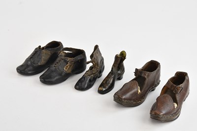 Lot 2261 - Two pairs of Victorian child's shoes and two...