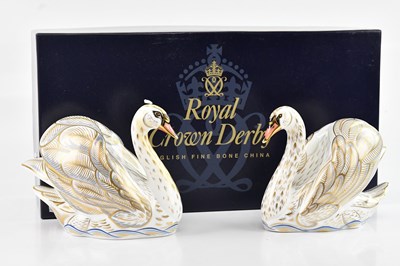 Lot 1247 - ROYAL CROWN DERBY; a boxed pair of 'Royal...
