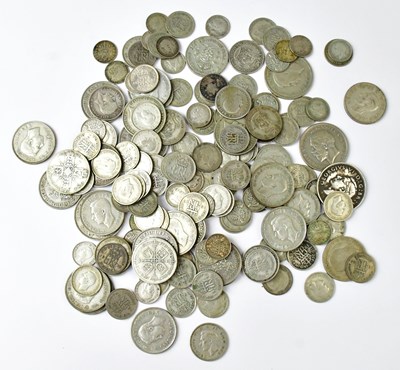 Lot 800 - A quantity of pre-1947 half-silver coinage, to...