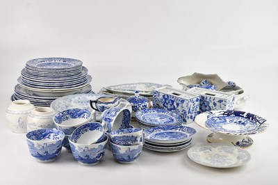 Lot 1385 - A collection of 19th century and later blue...