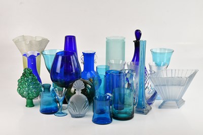 Lot 1444 - A collection of decorative blue and green...