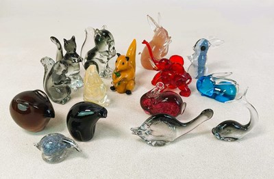 Lot 380 - A group of art glass animals and paperweights...