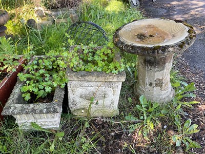 Lot 2152 - Five assorted reconstituted stone garden...