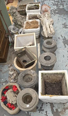 Lot 1 - A quantity of reconstituted garden items to...