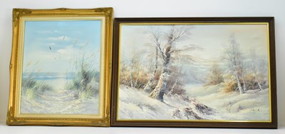 Lot 569 - L. KESWICK; two modern oils on canvas, one of...