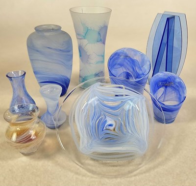 Lot 381 - ADRIAN SANKEY; a wide rimmed glass bowl,...