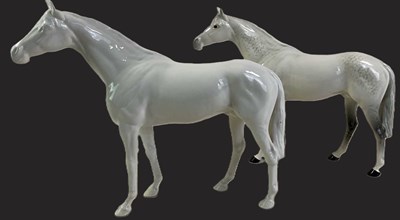 Lot 347 - BESWICK; a blanc de chine stallion, and a...