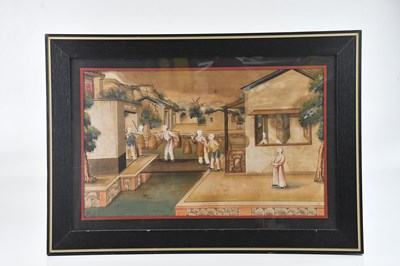 Lot 1029 - CHINESE SCHOOL; watercolour on paper, village...